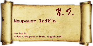 Neupauer Irén névjegykártya